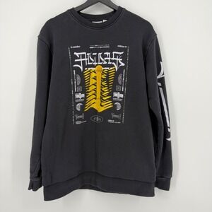 Adidas Torsion System Men's Large Graphic Crewneck Sweatshirt Black